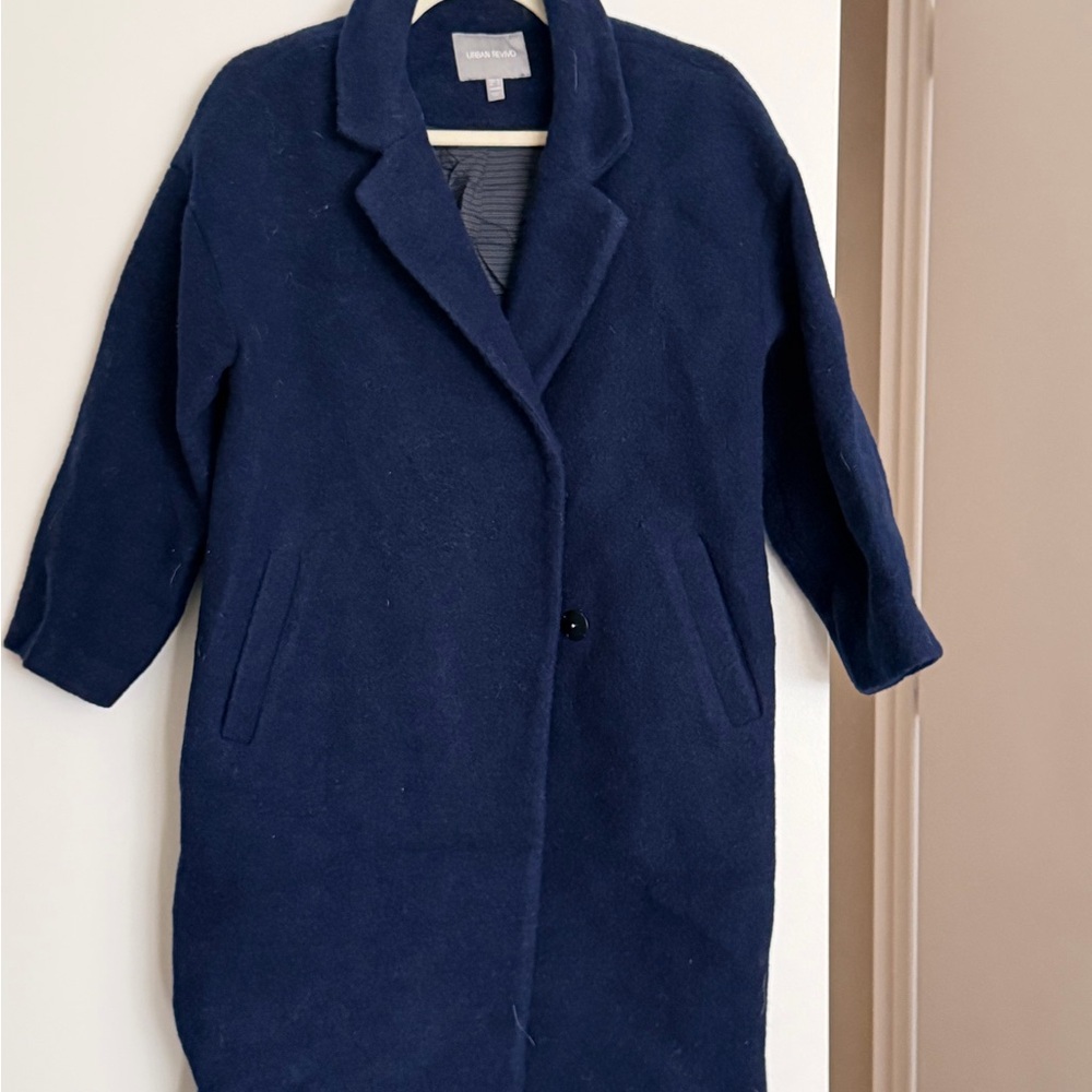 Women's Navy Blue Wool Coat
